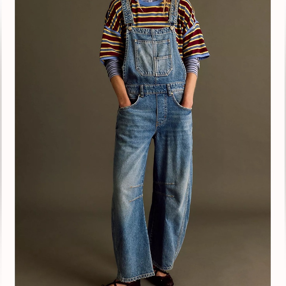 We The Free Good Luck Barrel Overalls sz M